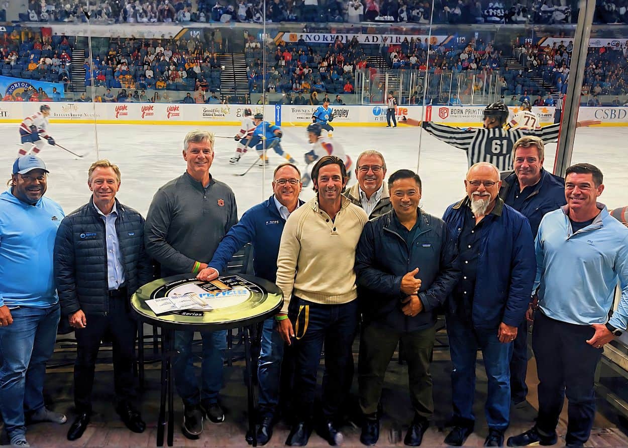 Blue Water Advisors and US VetWealth at a Norfolk Admirals hockey game