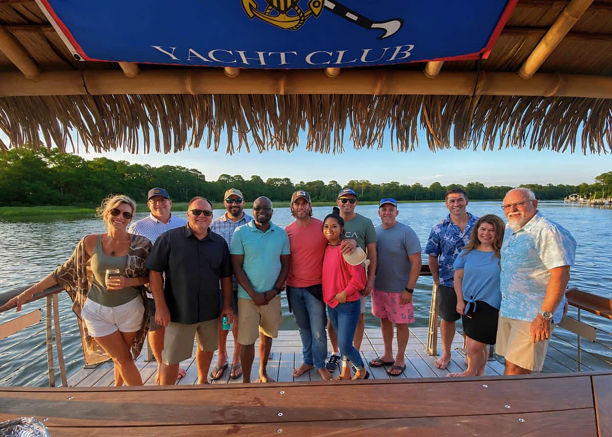 Blue Water Advisors and US VetWealth on a sunset cruise with VB Tiki Tours